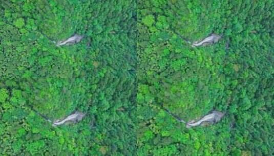 森林公园山涧瀑布俯拍下降高清在线视频素材下载
