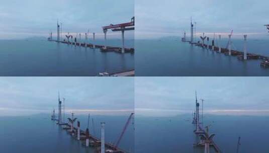 航拍珠海黄茅海大桥高清在线视频素材下载