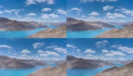 西藏圣湖羊卓雍措延时高清在线视频素材下载
