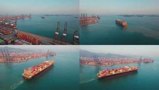 跨境电商 货轮港口高清在线视频素材下载