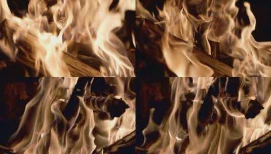 火焰火篝火实拍视频通用空境高清在线视频素材下载