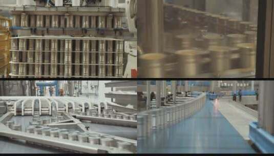 食品加工罐头厂流水上产线 视频合集高清在线视频素材下载