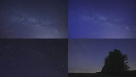 夜晚星空银河流星延时高清在线视频素材下载