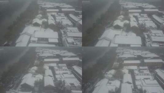 拱墅 大悦城 运河 杭州 胜利河美食街 雪景高清在线视频素材下载