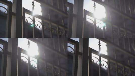 太阳光透过铁栏照射高清在线视频素材下载