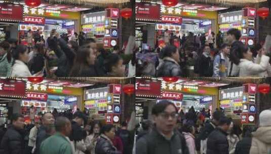 重庆八一美食街高清在线视频素材下载