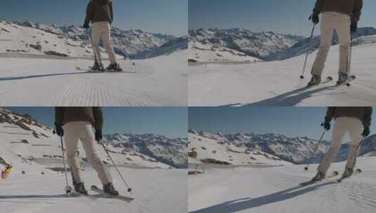 女子滑雪速降2高清在线视频素材下载