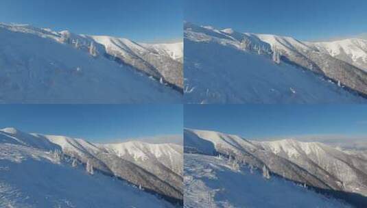 雪山滑雪度假村全景冬季高清在线视频素材下载