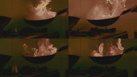 厨房做饭使用铁锅高清在线视频素材下载