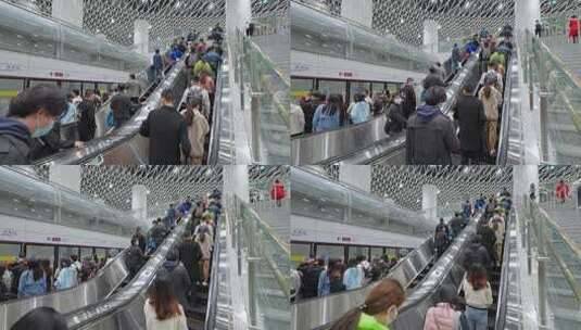 地铁列车拥挤通勤人群高清在线视频素材下载
