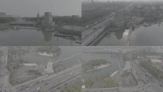 上海遗址航拍上海发源老建筑风景广富林塔高清在线视频素材下载