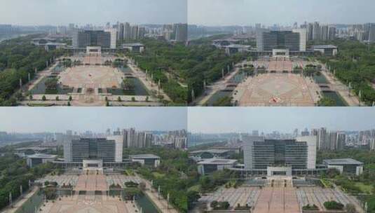 广西柳州市政府办公大楼航拍高清在线视频素材下载