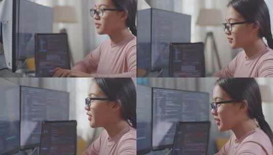 少女程序员创建软件高清在线视频素材下载