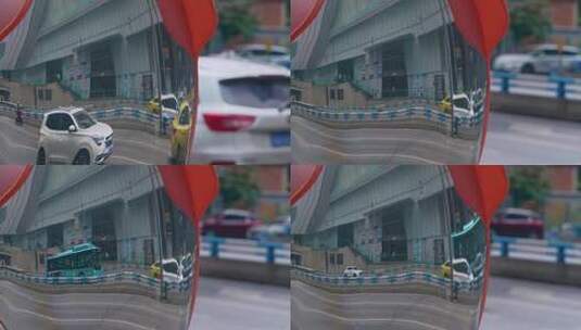 城市道路反光镜高清在线视频素材下载