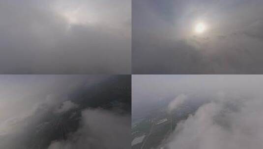 穿越机航拍云层穿云平流雾高清在线视频素材下载