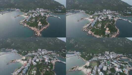 外伶仃岛小镇生活区航拍高清在线视频素材下载