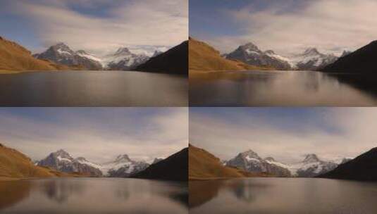 瑞士阿尔卑斯山脉Bachalpsee湖上风景如画的景色高清在线视频素材下载