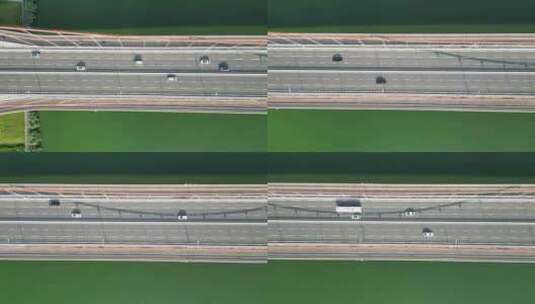 南宁邕江良庆大桥江景航拍 高速公路高清在线视频素材下载