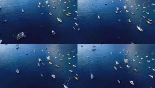 漂浮在海面上的船高清在线视频素材下载