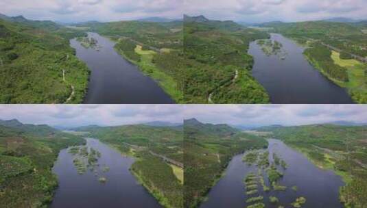 海南三亚乡村河流绿水青山航拍4k全景高清在线视频素材下载