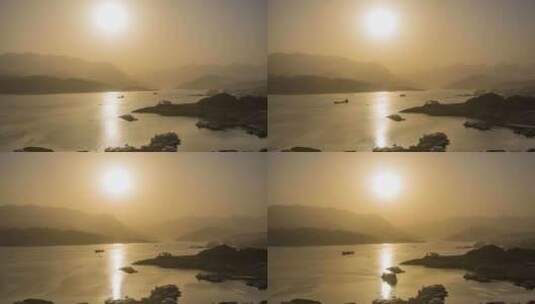 湖北宜昌三峡大坝水库夕阳景点延时摄影高清在线视频素材下载
