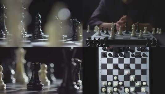 国际象棋对弈下棋 商业创意房地产片头高清在线视频素材下载