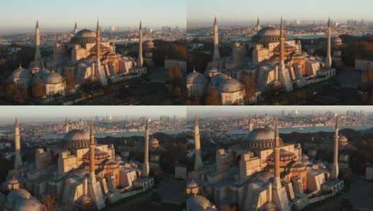 圣圣索菲亚大清真寺在法提赫，伊斯坦布尔，土耳其高清在线视频素材下载