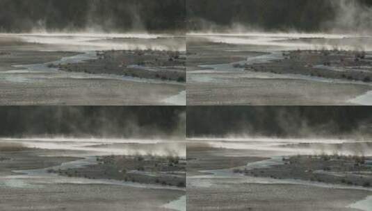 美国黄石国家公园的蒸汽池塘高清在线视频素材下载