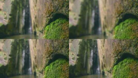 大自然  春天 瀑布 山泉 苔藓 高清在线视频素材下载