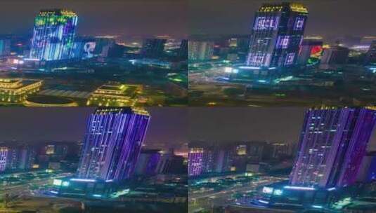 广西南宁城市夜景灯光航拍移动延时高清在线视频素材下载