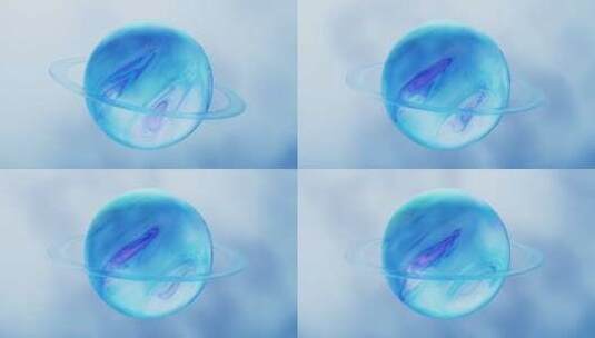 蓝色透明星球3D渲染高清在线视频素材下载