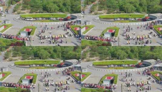 五月的泰山天外村广场高清在线视频素材下载