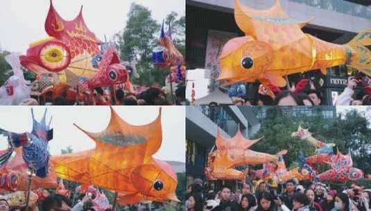 新年舞鱼灯 中国传统文化高清在线视频素材下载