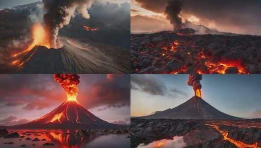末日 火山爆发 火山喷发高清在线视频素材下载
