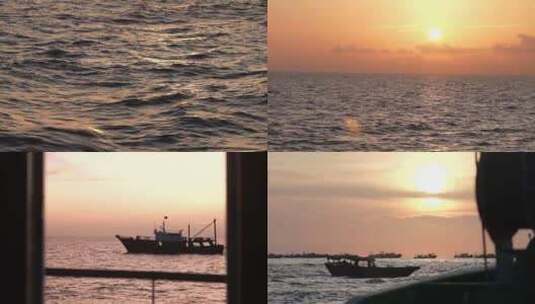 夕阳下的大海高清在线视频素材下载