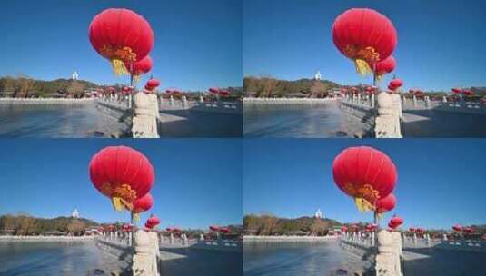 北京冬季北海公园风光高清在线视频素材下载