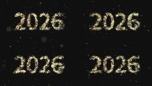 2026年金色粒子特效新年高清在线视频素材下载
