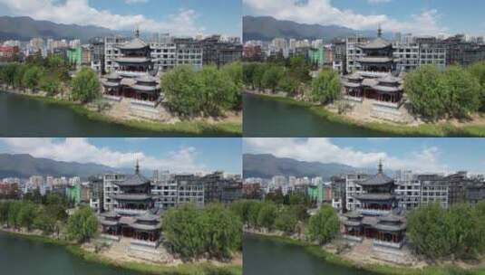 航拍城市古建筑高清在线视频素材下载