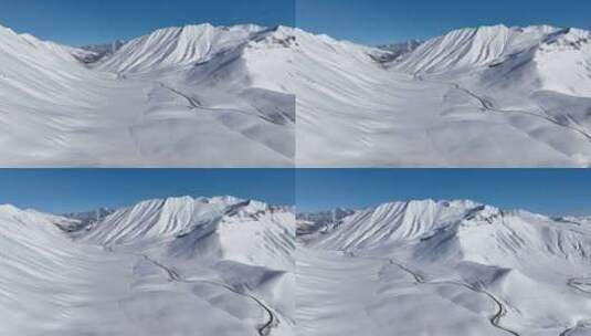 佐治亚州古多里美丽雪山的鸟瞰图高清在线视频素材下载