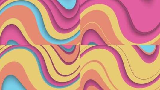 彩色波浪形状图案抽象背景高清在线视频素材下载