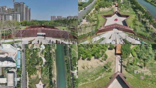 许昌市魏都区党建主题公园高清在线视频素材下载