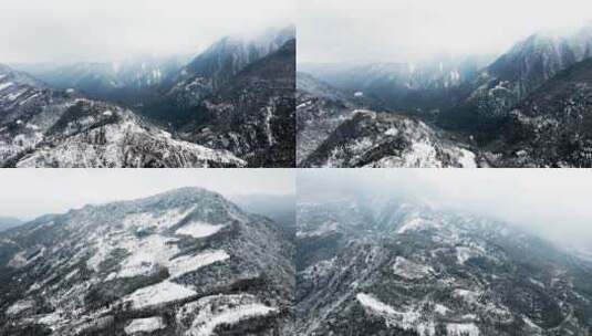 高山雪景航拍高清在线视频素材下载