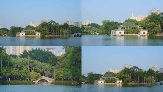 南宁人民公园湖水湖景高清在线视频素材下载