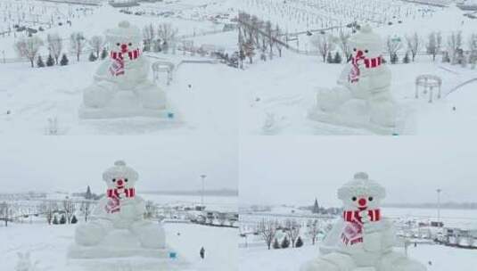 【合集】哈尔滨外滩雪人码头高清在线视频素材下载