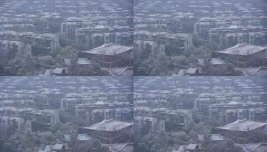四川成都市温江区万春镇下雪的场景实拍素材高清在线视频素材下载