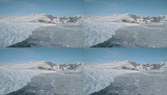 南极洲冰川海洋海岸景观天线高清在线视频素材下载