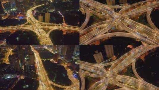上海黄浦区延安东路立交桥高架桥俯视俯拍车高清在线视频素材下载