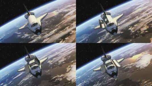 航天飞机在太空飞行【4K】高清在线视频素材下载