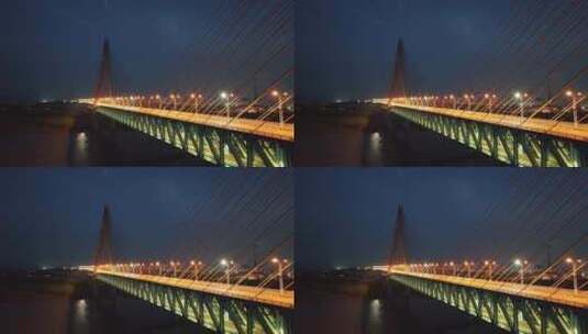 铜陵 公铁 长江大桥 大桥 基建 索拉桥高清在线视频素材下载