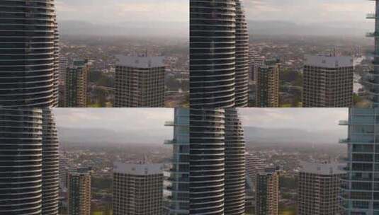 城市空中的大型建筑高清在线视频素材下载